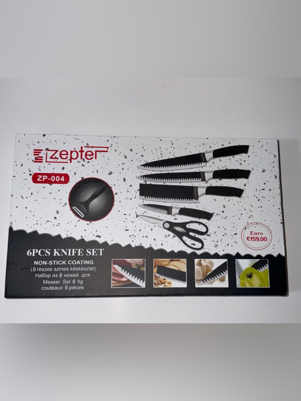NEW Zepter Knives ZP-004 Knife Set 6 Piece Ergonomic Anti Slip Handles‎